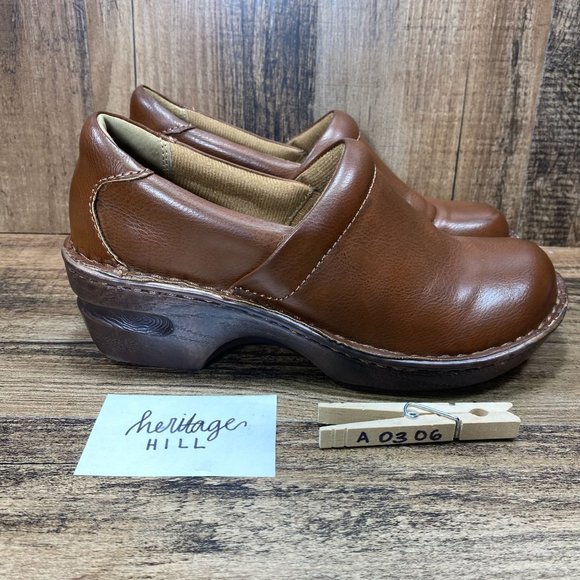 BOC Born Concept Peggy Brown Leather Comfort Slip On Clogs - Womens Size 7 M - Picture 11 of 11